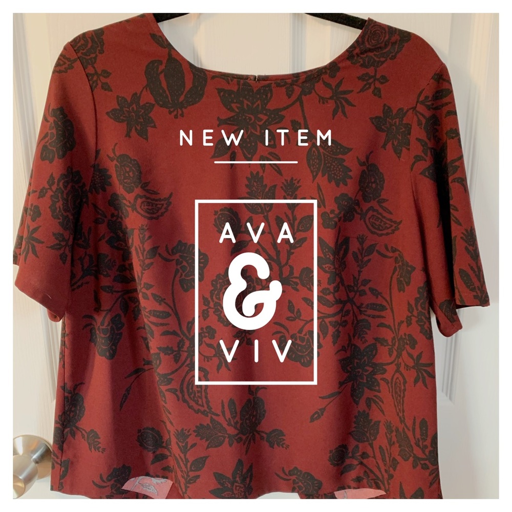 Red & Black Blouse